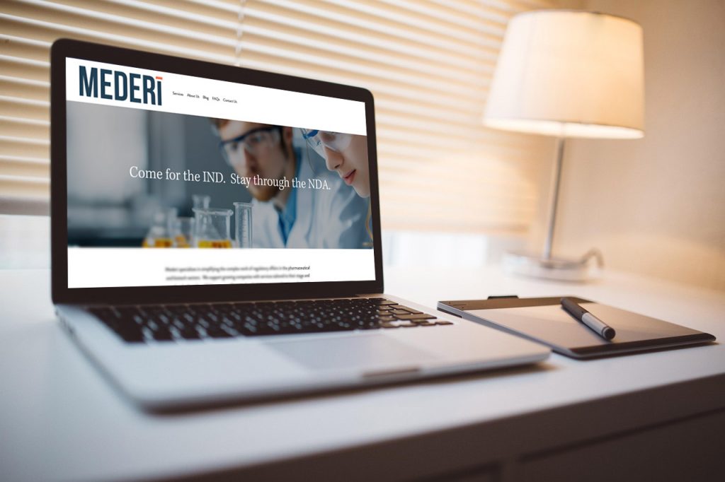 Webseite from Mederi on a notebook